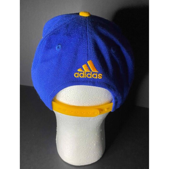 Adidas NBA Golden State Warriors Blue & Gold Embroidered Mens Snapback Hat - Picture 3 of 6